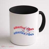 Cool Wavy America Vibes Fireworks Coffee Mug thumb 1