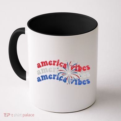 Cool Wavy America Vibes Fireworks Coffee Mug