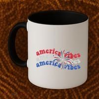 Cool Wavy America Vibes Fireworks Coffee Mug thumb 2