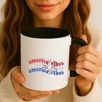 Cool Wavy America Vibes Fireworks Coffee Mug thumb 3