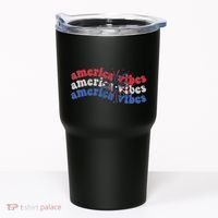 Cool Wavy America Vibes Fireworks Tumbler thumb 0