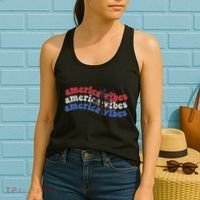 Cool Wavy America Vibes Fireworks Women's Tank Top thumb 2