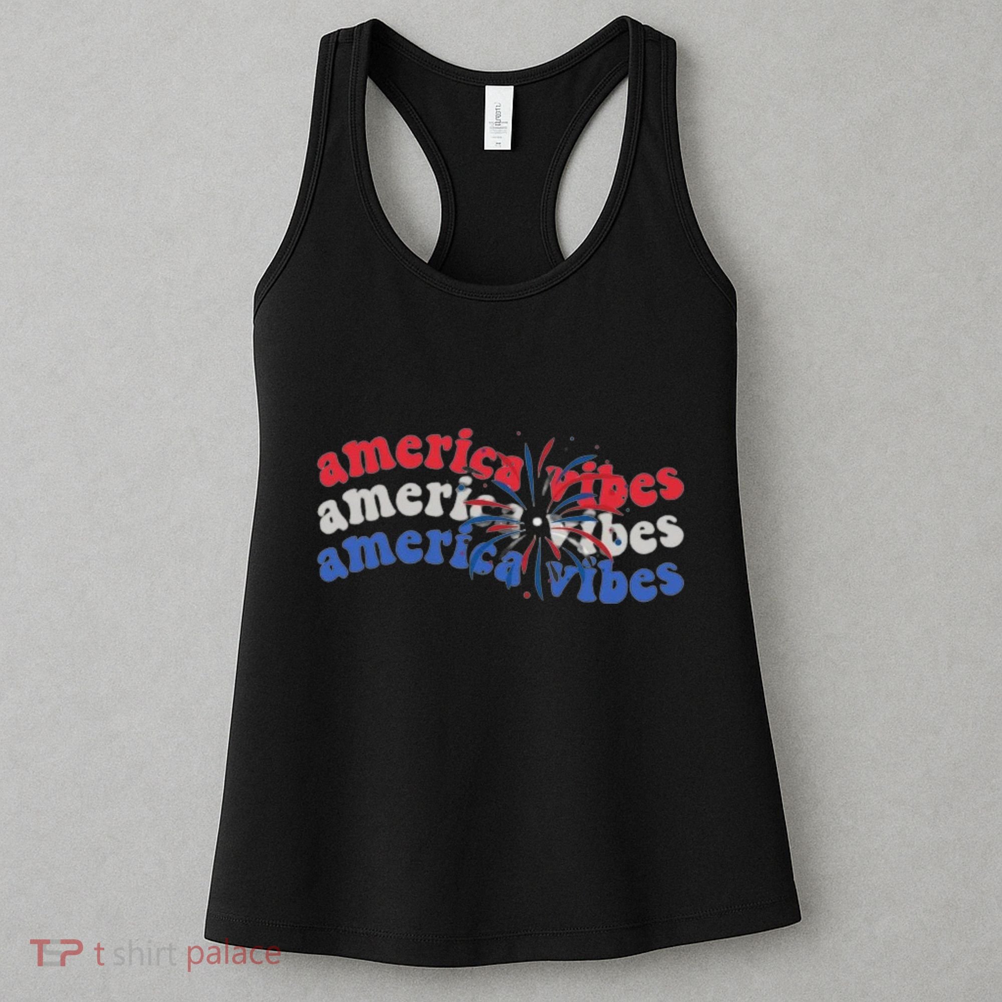 Cool Wavy America Vibes Fireworks Women's Tank Top