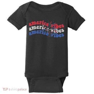 Cool Wavy America Vibes Fireworks Baby Bodysuit
