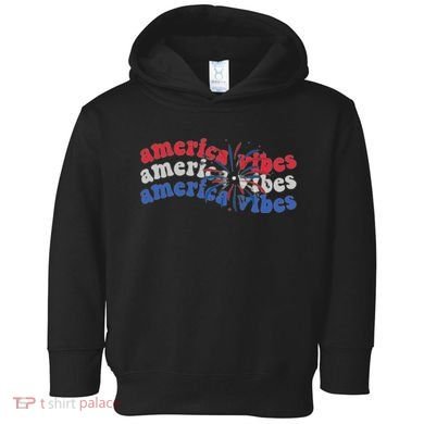 Cool Wavy America Vibes Fireworks Toddler Hoodie