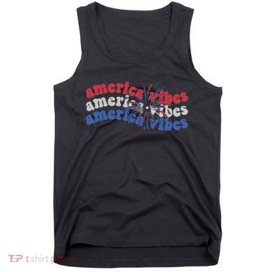 Cool Wavy America Vibes Fireworks Tank Top