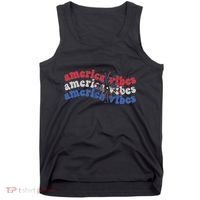 Cool Wavy America Vibes Fireworks Tank Top thumb 0