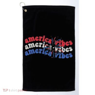 Cool Wavy America Vibes Fireworks Golf Towel