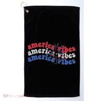 Cool Wavy America Vibes Fireworks Golf Towel thumb 0