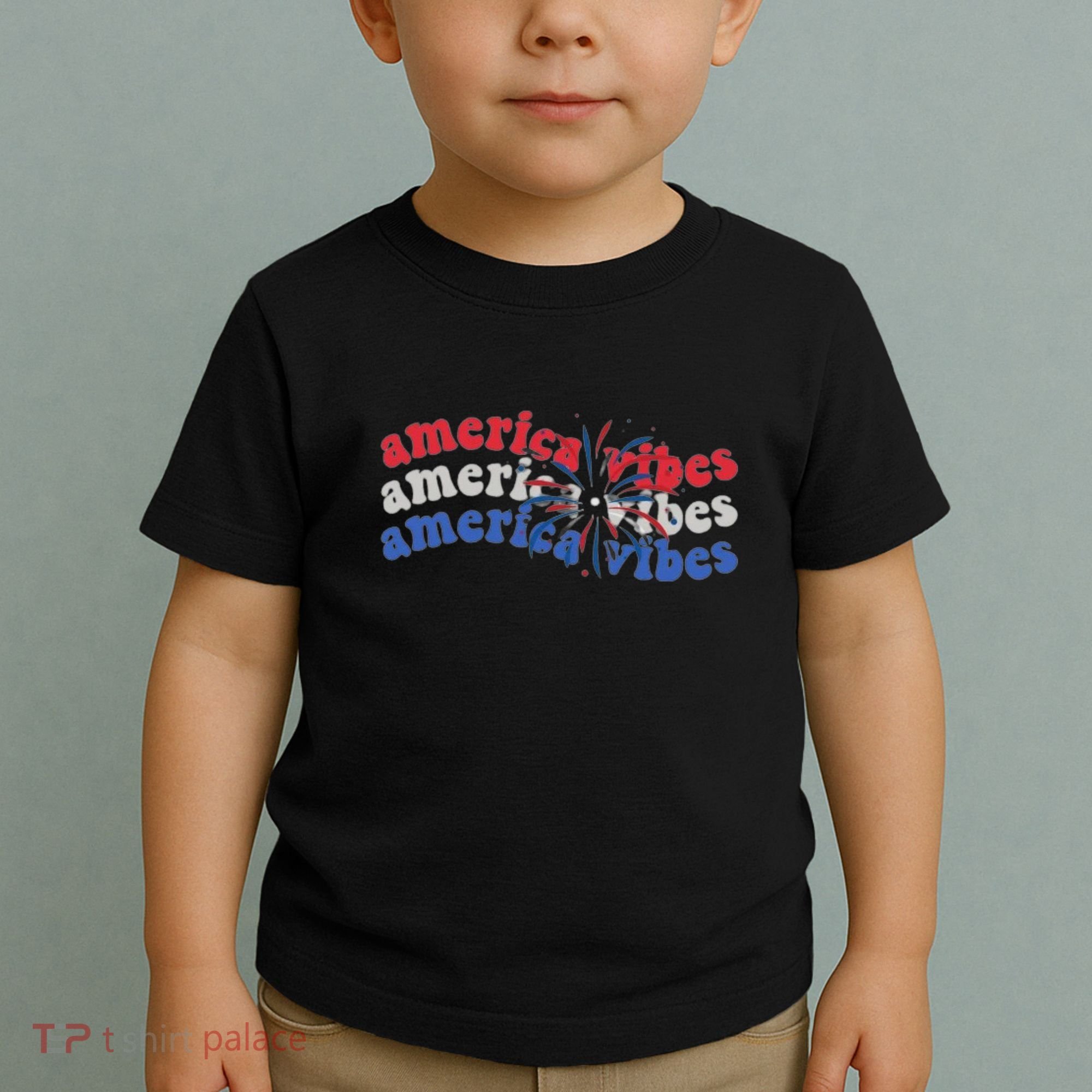 Cool Wavy America Vibes Fireworks Toddler T-Shirt