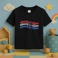 Cool Wavy America Vibes Fireworks Toddler T-Shirt thumb 3