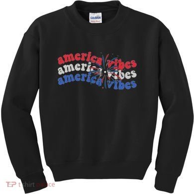 Cool Wavy America Vibes Fireworks Kids Sweatshirt