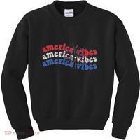 Cool Wavy America Vibes Fireworks Kids Sweatshirt thumb 0