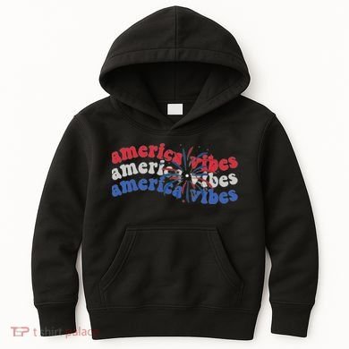 Cool Wavy America Vibes Fireworks Kids Hoodie