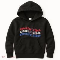 Cool Wavy America Vibes Fireworks Kids Hoodie thumb 0