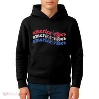 Cool Wavy America Vibes Fireworks Kids Hoodie thumb 4