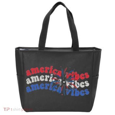 Cool Wavy America Vibes Fireworks Tote Bag