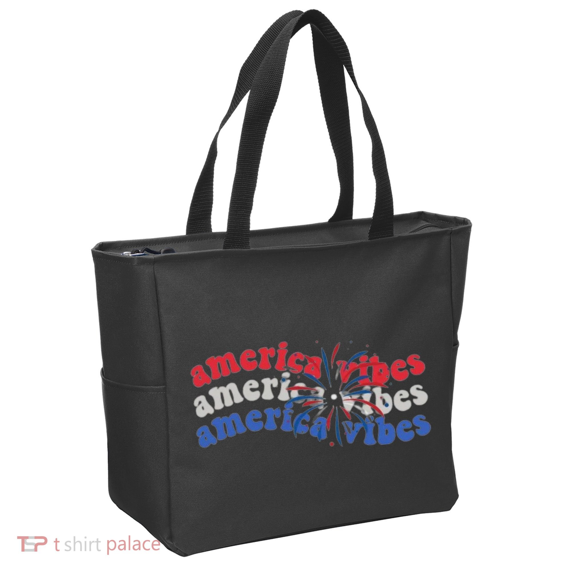 Cool Wavy America Vibes Fireworks Tote Bag
