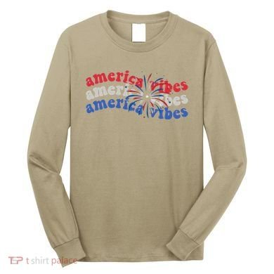 Cool Wavy America Vibes Fireworks Long Sleeve Shirt