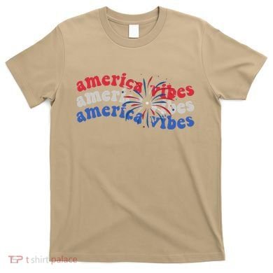 Cool Wavy America Vibes Fireworks T-Shirt