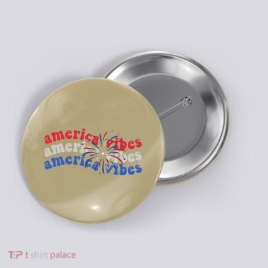 Cool Wavy America Vibes Fireworks Button