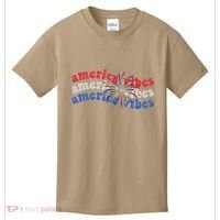 Cool Wavy America Vibes Fireworks Kids T-Shirt thumb 0