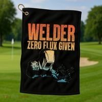 Cool Welder Art Migtig Welding Metal Lover Golf Towel thumb 1