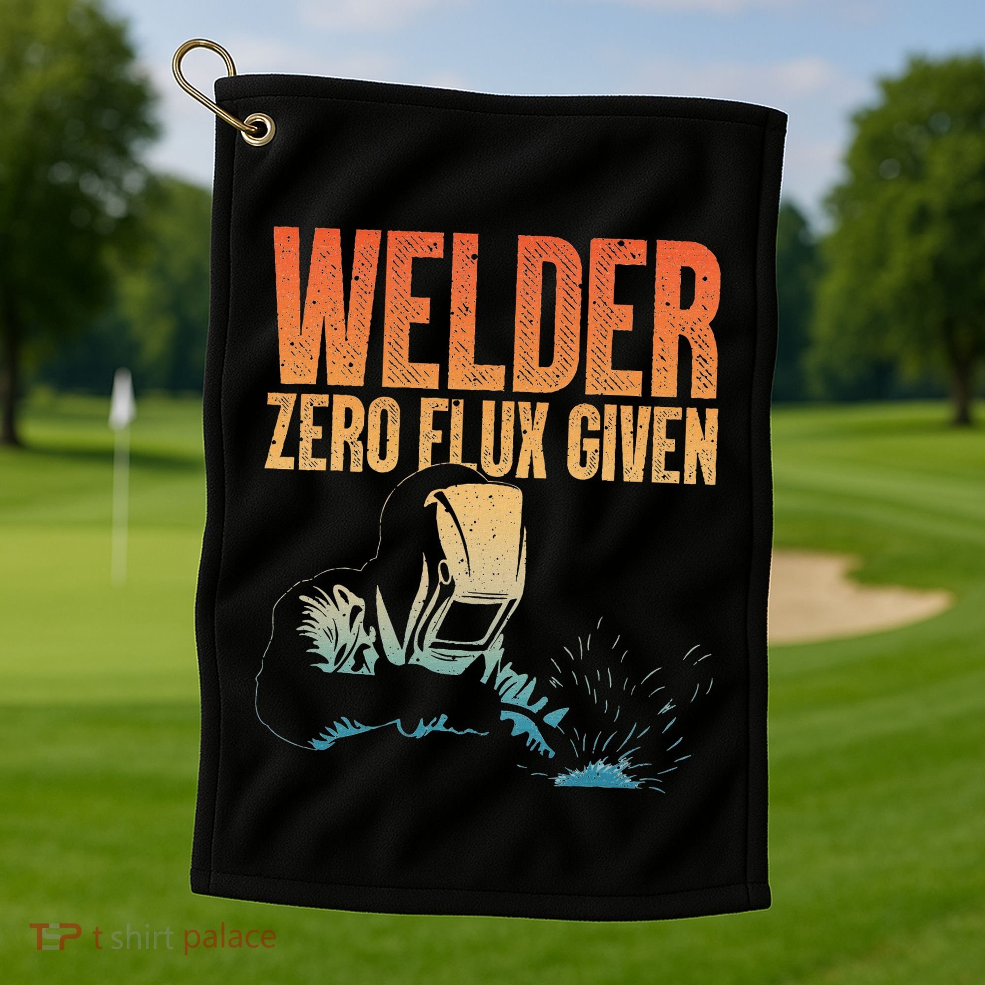 Cool Welder Art Migtig Welding Metal Lover Golf Towel