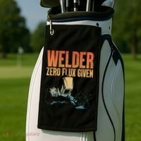 Cool Welder Art Migtig Welding Metal Lover Golf Towel thumb 2