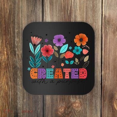 Created With A Purpose Jesus Christian Flower Wildflower Coaster