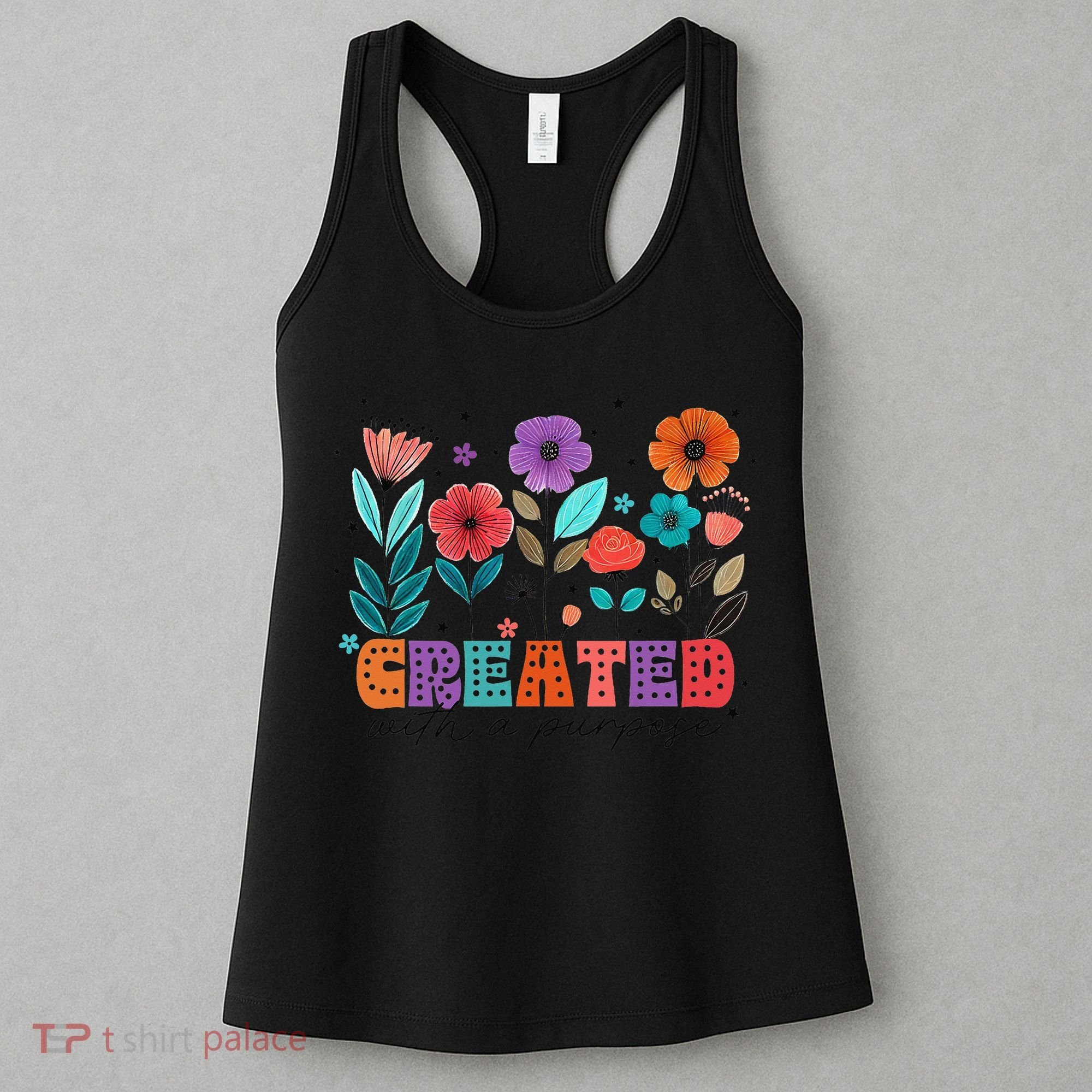 Created With A Purpose Jesus Christian Flower Wildflower Women's Tank Top