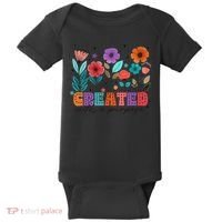 Created With A Purpose Jesus Christian Flower Wildflower Baby Bodysuit thumb 0