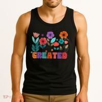 Created With A Purpose Jesus Christian Flower Wildflower Tank Top thumb 3