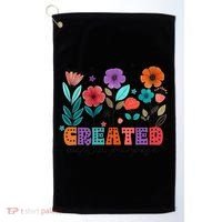 Created With A Purpose Jesus Christian Flower Wildflower Golf Towel thumb 0