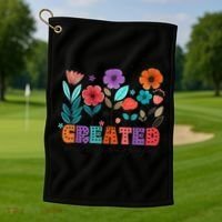 Created With A Purpose Jesus Christian Flower Wildflower Golf Towel thumb 1