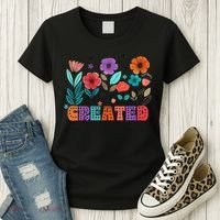 Created With A Purpose Jesus Christian Flower Wildflower Women's T-Shirt thumb 3