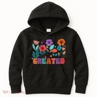 Created With A Purpose Jesus Christian Flower Wildflower Kids Hoodie thumb 0
