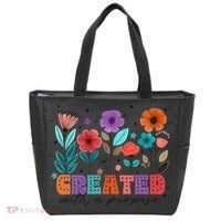 Created With A Purpose Jesus Christian Flower Wildflower Tote Bag thumb 0