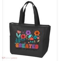 Created With A Purpose Jesus Christian Flower Wildflower Tote Bag thumb 3
