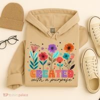 Created With A Purpose Jesus Christian Flower Wildflower Hoodie thumb 4
