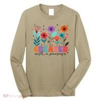 Created With A Purpose Jesus Christian Flower Wildflower Long Sleeve Shirt thumb 0