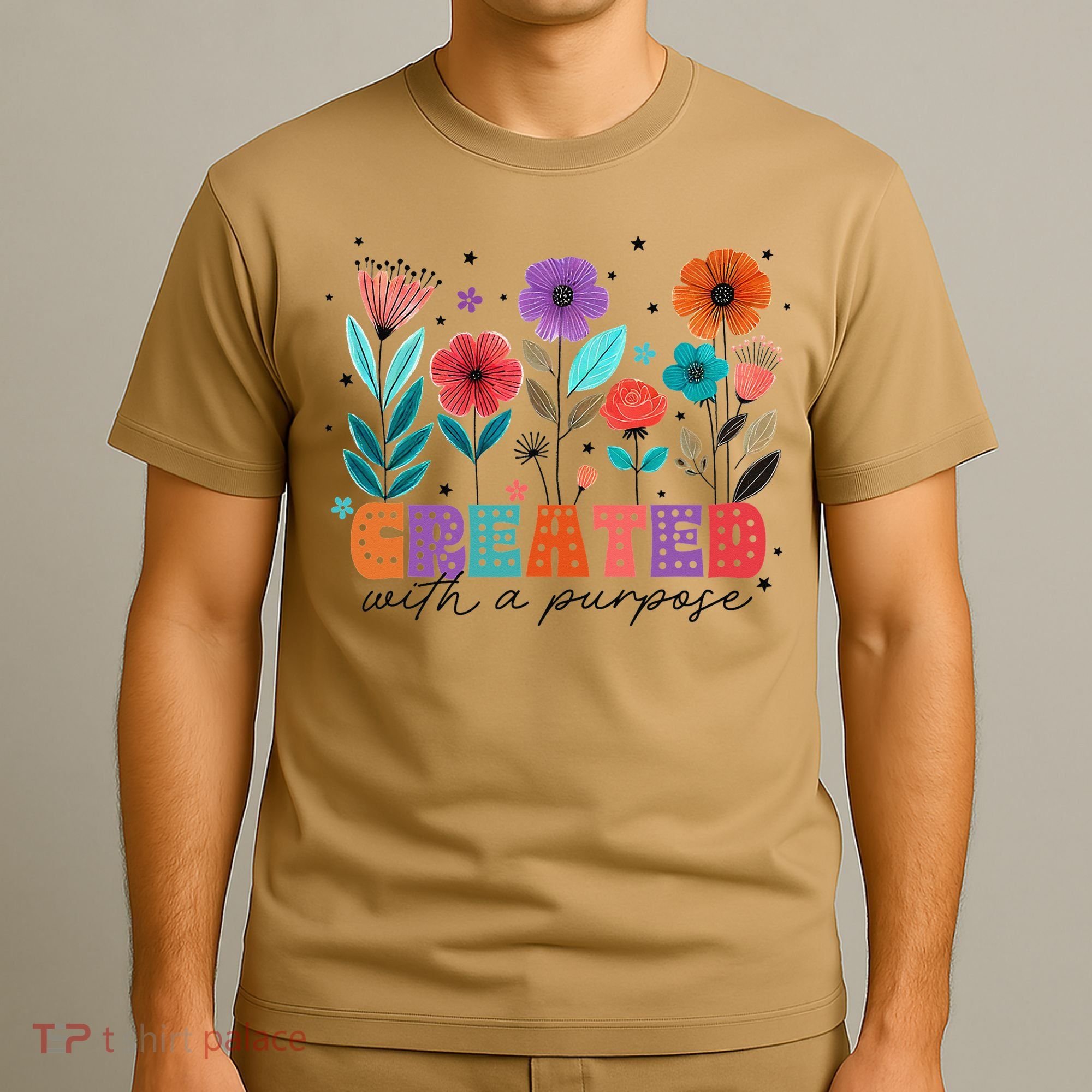 Created With A Purpose Jesus Christian Flower Wildflower T-Shirt