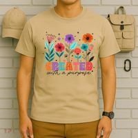 Created With A Purpose Jesus Christian Flower Wildflower T-Shirt thumb 6