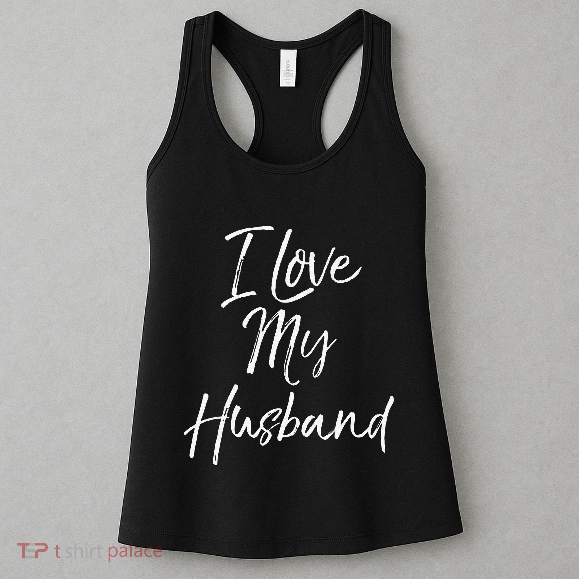Cute Wedding Anniversary Gift For Wife I Love My Husband Women's Tank Top