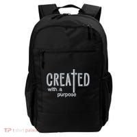 Created With A Purpose Christian Faith Jesus Embroidered Embroidered Backpack thumb 0