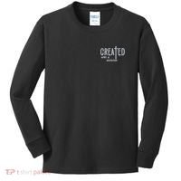 Created With A Purpose Christian Faith Jesus Embroidered Embroidered Kids Long Sleeve Shirt thumb 0