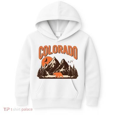 Colorado Wilderness Bear Mountains Kids Hoodie