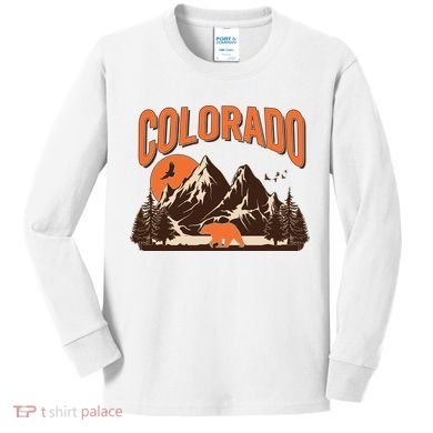 Colorado Wilderness Bear Mountains Kids Long Sleeve Shirt