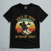 Christian Walk By Faith In Cowboy Boots Cowgirl Western T-Shirt thumb 5