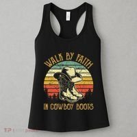 Christian Walk By Faith In Cowboy Boots Cowgirl Western Women's Tank Top thumb 3